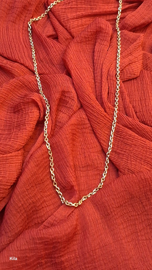 Silver stylish dual shade chain 18 inches