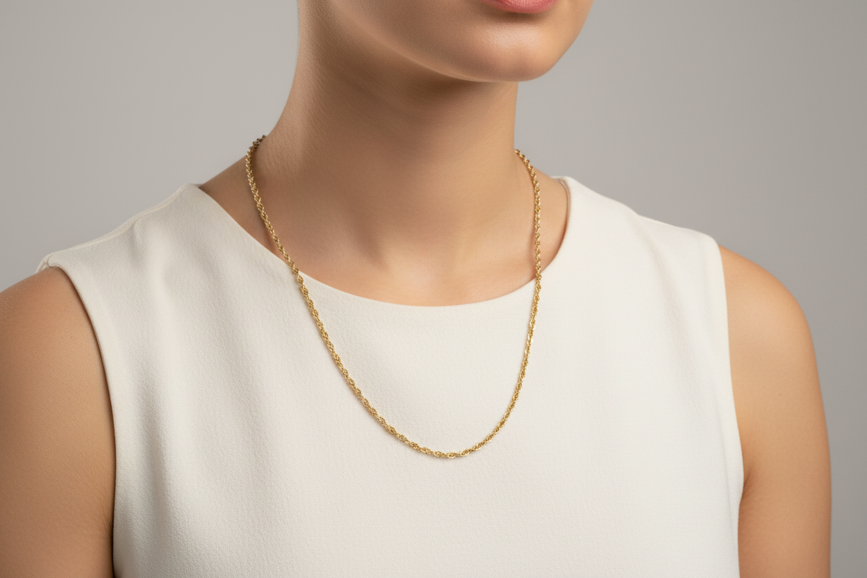925 Silver Dual Shade Chain 18 Inches | Stylish Modern Design | Elegant Jewellery