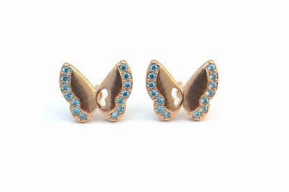 92.5 Silver Butterfly Rose Gold Plated Studs | Stylish Cute Design | Elegant Jewellery