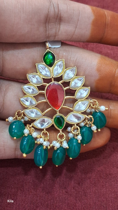 92.5 Silver Kundan Pendant (Gold Plated) | Stylish Elegant Finish | Jewellery