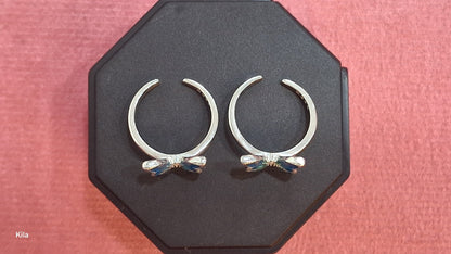 92.5 Silver Blue Butterfly Toe Rings | Stylish Nature Design | Jewellery