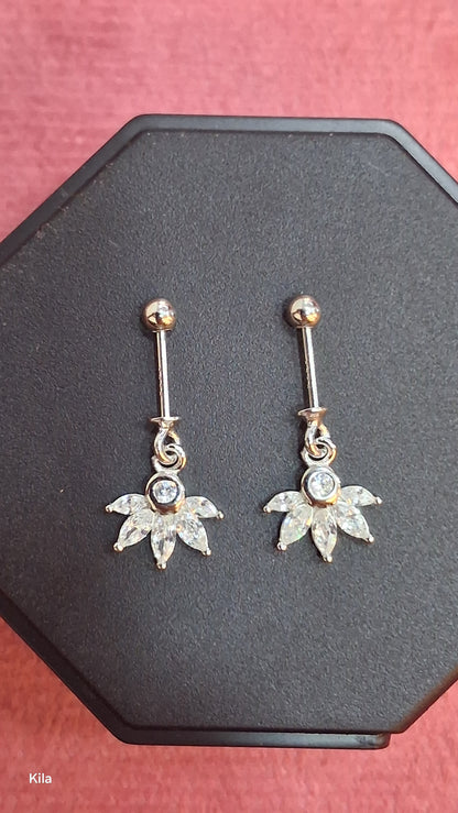 92.5 Silver Five Leaf Hanging Bugadi (Single Piece) | Stylish Elegant Design | Jewellery