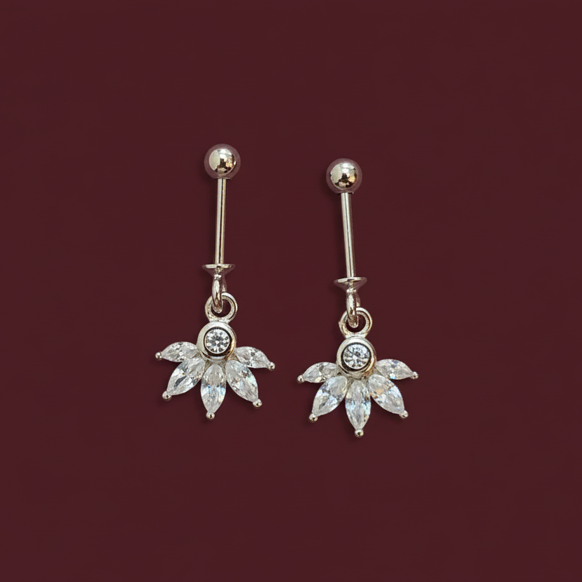 92.5 Silver Five Leaf Hanging Bugadi (Single Piece) | Stylish Elegant Design | Jewellery