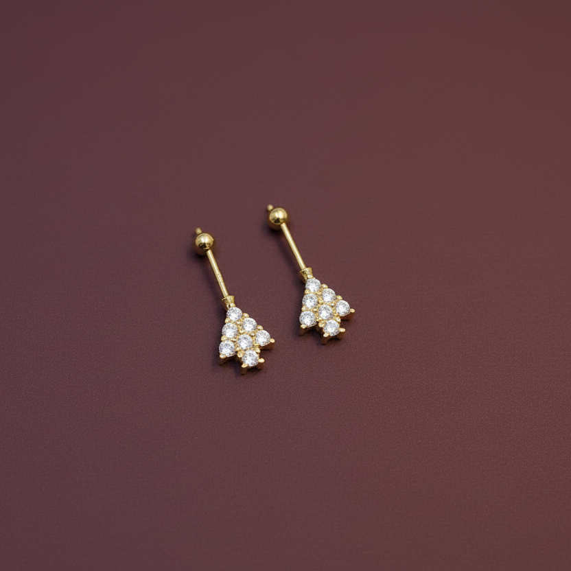 92.5 Silver Tree Gold Plated Bugadi | Stylish Nature Design | Elegant Jewellery