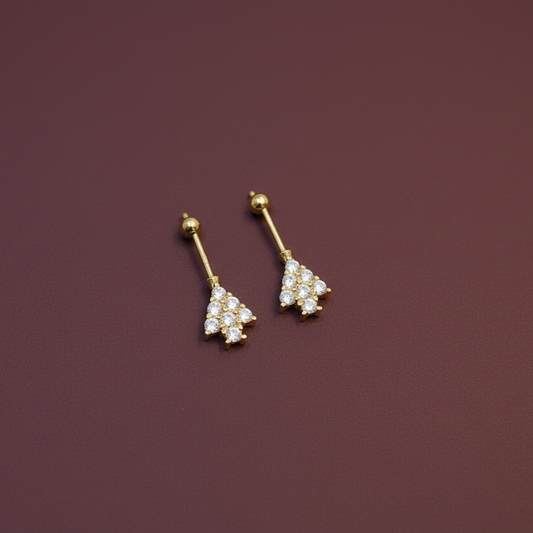 92.5 Silver Tree Gold Plated Bugadi | Stylish Nature Design | Elegant Jewellery