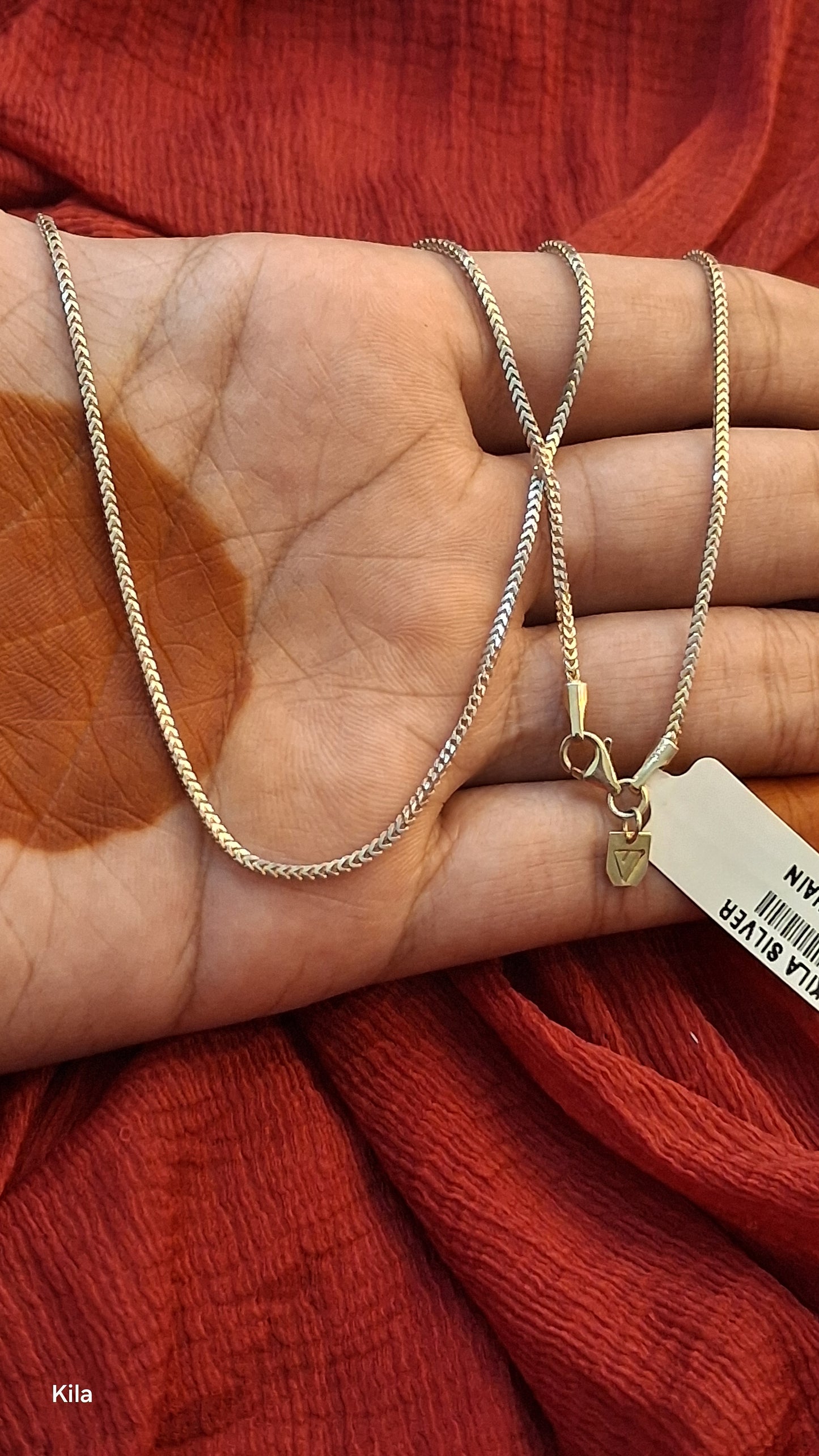 925 Silver Dual Tone Simple Chain 18 Inches | Stylish Minimal Design | Elegant Jewellery