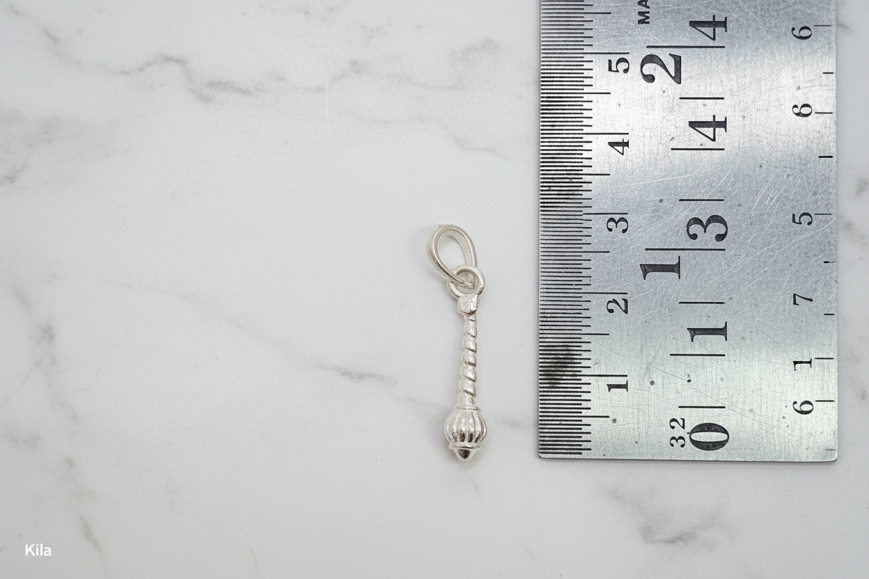 92.5 Silver Hanuman Gada Pendant | Strength & Protection Design | Jewellery