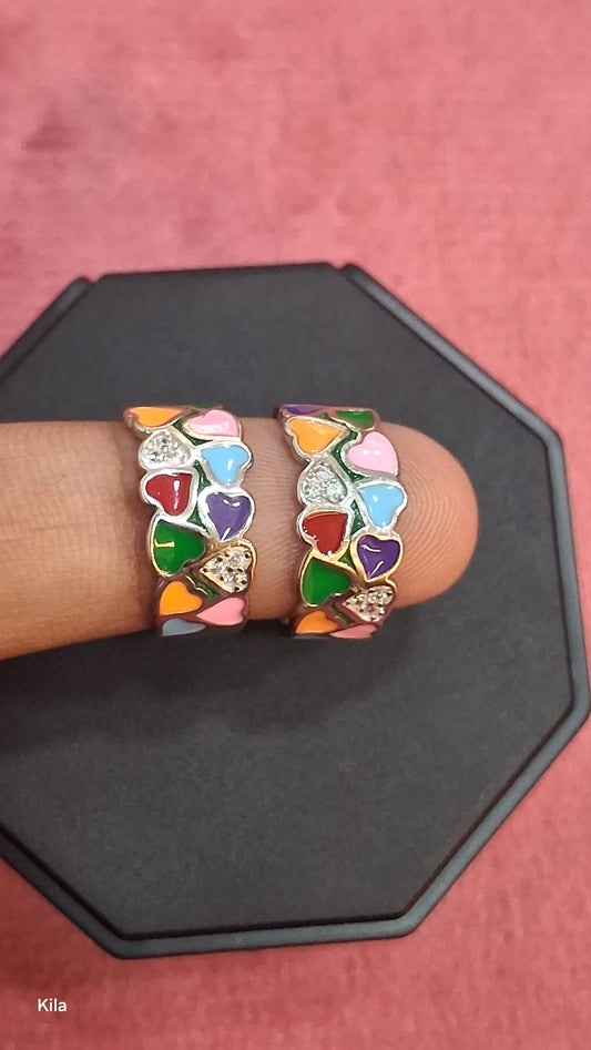92.5 Silver Heart Design Toe Rings | Romantic Stylish Finish | Jewellery