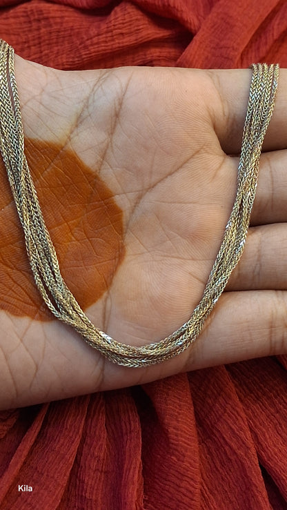 925 Silver Gold Plated Chain 18 Inches | Stylish Classic Design | Elegant Jewellery