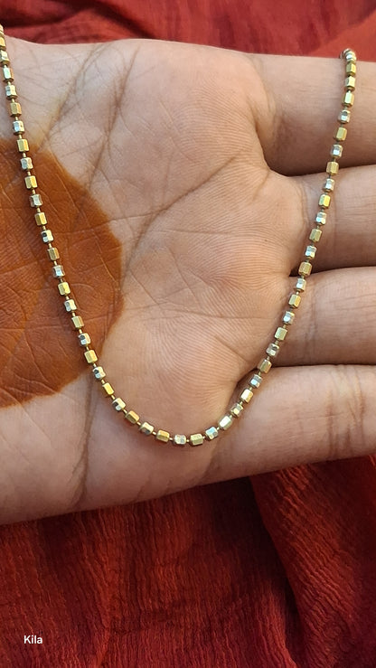 925 Silver Premium Dual Tone Chain 18 Inches | Stylish Elegant Design | Jewellery