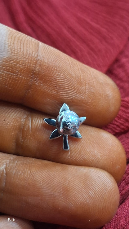 92.5 Silver Leaf Men’s Stud (Single) | Stylish Nature Design | Elegant Jewellery