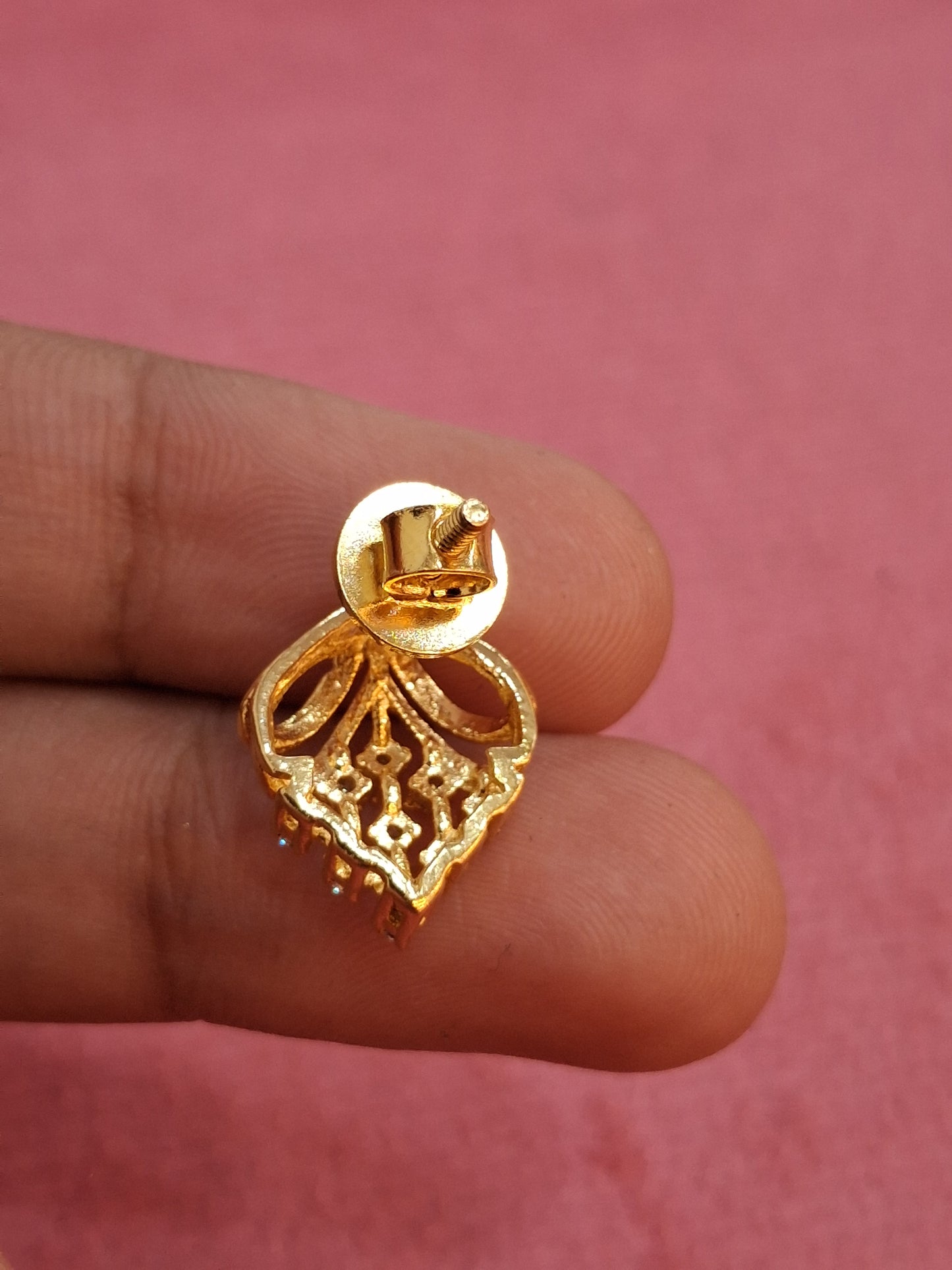 92.5 Silver Gold Plated Grape Design White Stone Earrings | Premium Elegant Jewellery