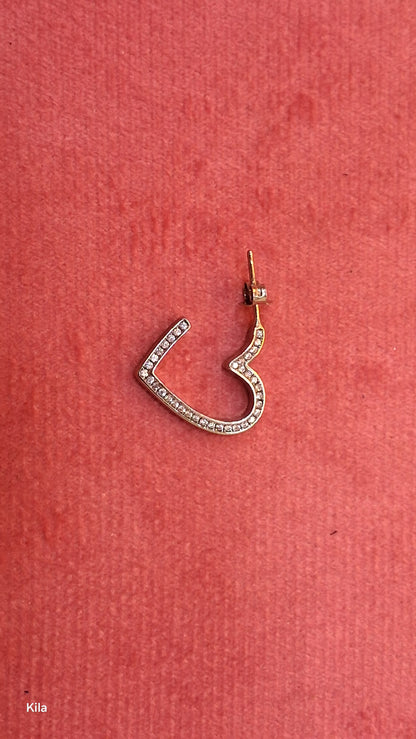 92.5 Silver Heart Shape Earrings | Romantic Elegant Design | Jewellery