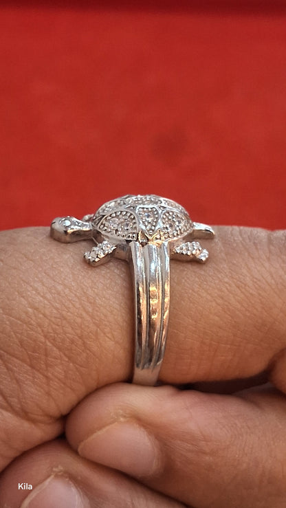 92.5 Silver Modern Tortoise Ring | Stylish Contemporary Design | Jewellery