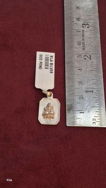 92.5 Silver Lakshmi Devi Pendant | Traditional Divine Design | Elegant Jewellery