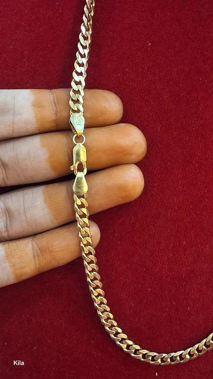 92.5 Silver Gold Plated Thaali Chain 19 Inches | Stylish Elegant Design | Jewellery