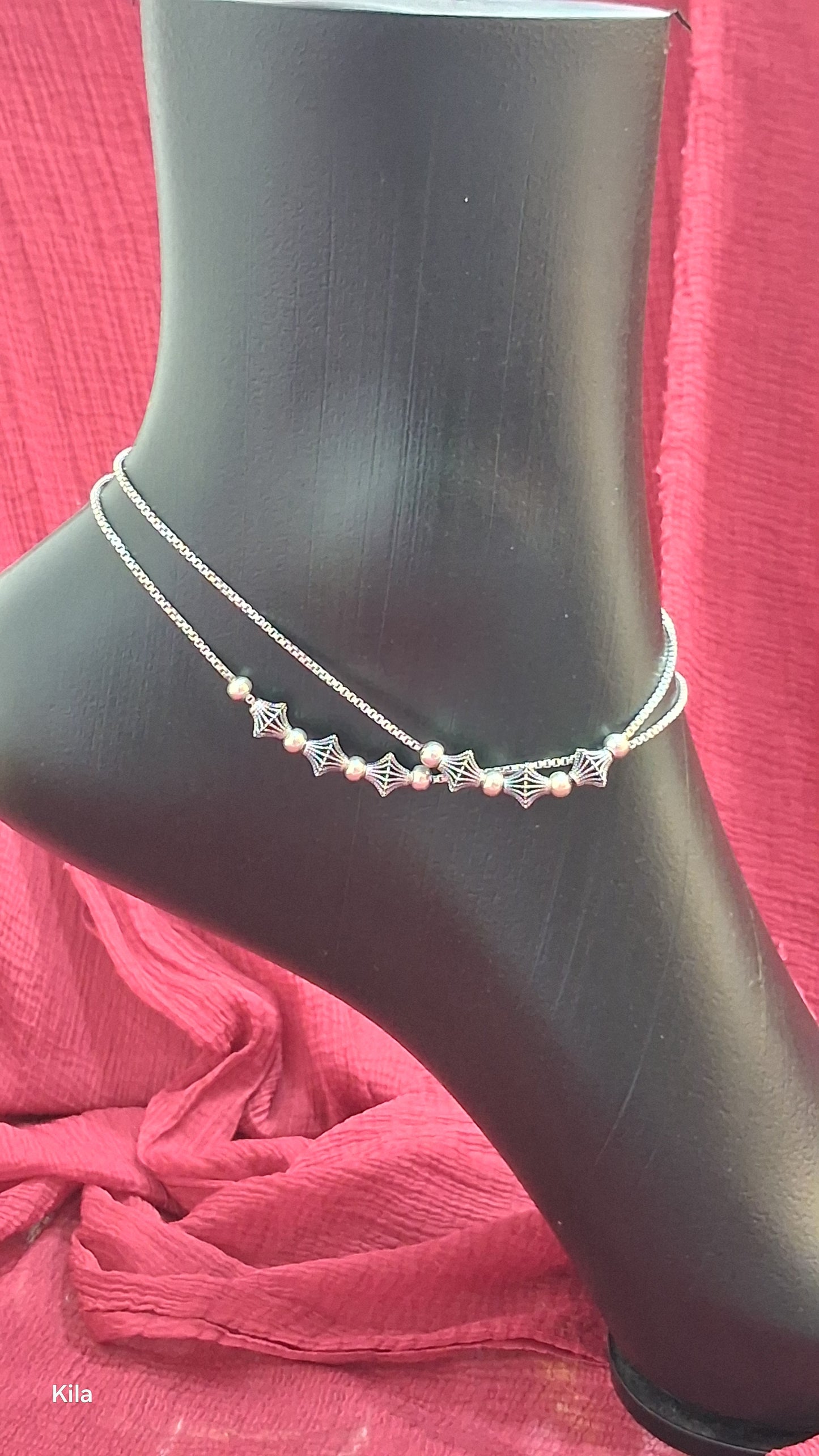92.5 Silver Anklets | Stylish Classic Design | Elegant Jewellery