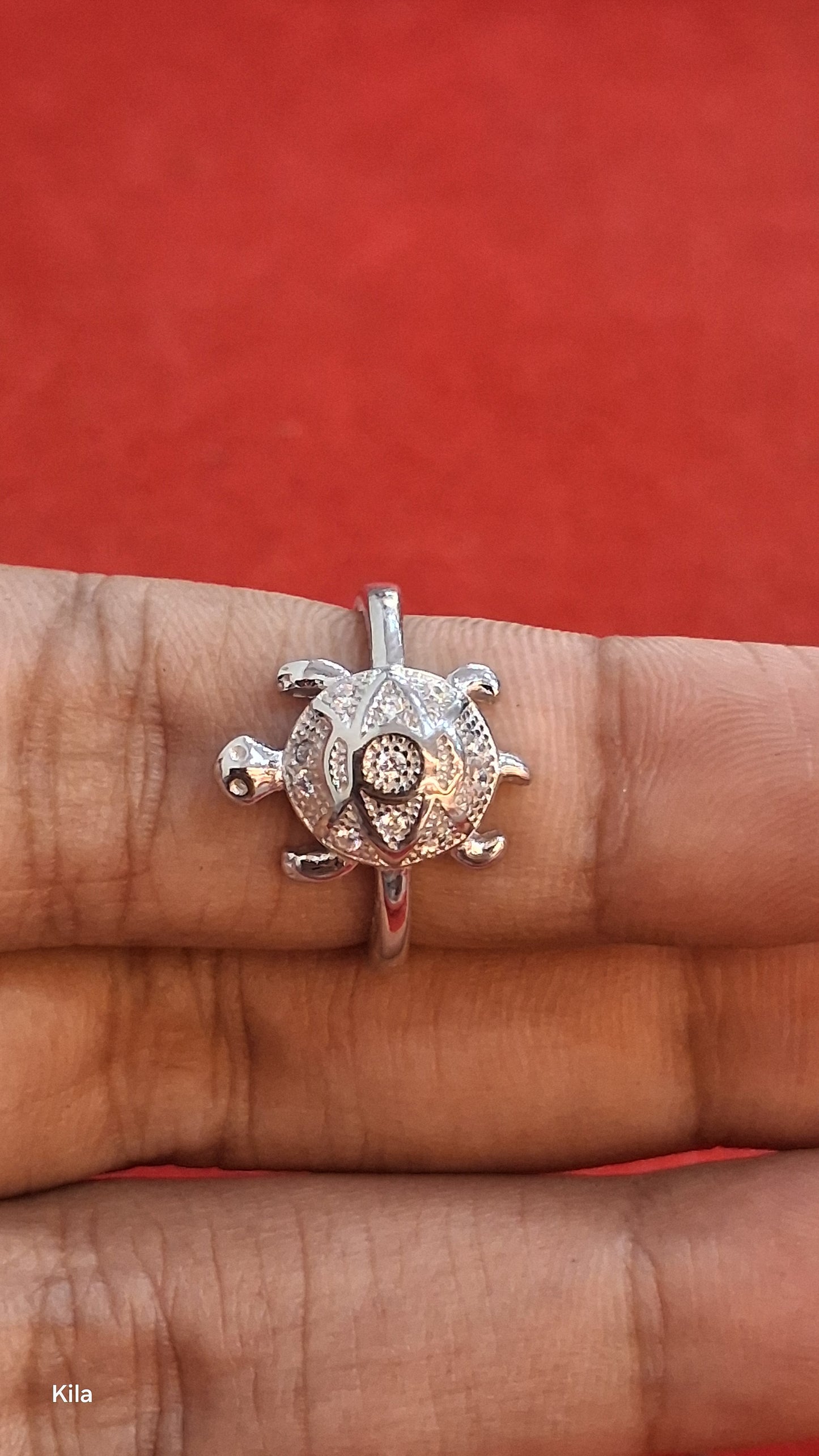 92.5 Silver Classic Tortoise Ring | Traditional Good Luck Design | Jewellery