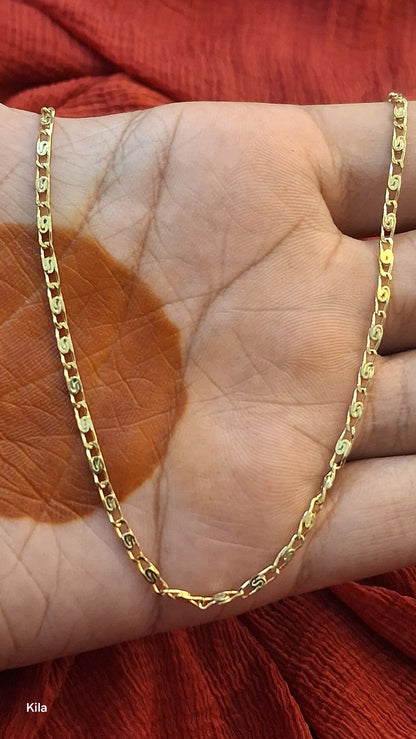 925 Silver Premium Gold Plated Chain 18 Inches | Stylish Premium Finish