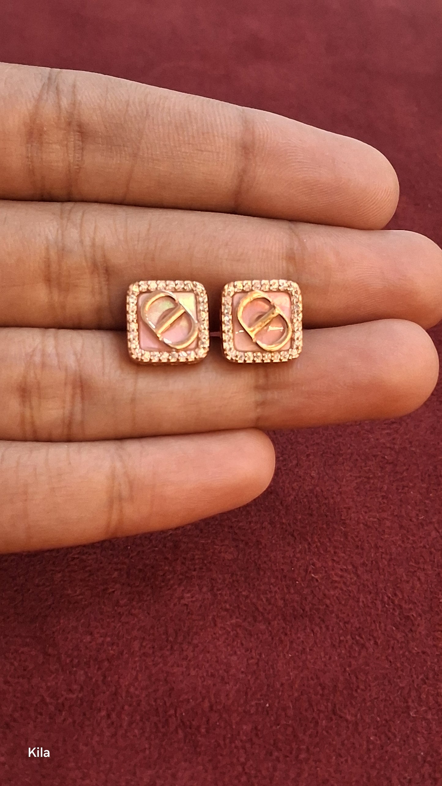 92.5 Silver Rose Gold Studs | Sleek Modern Design | Stylish Jewellery