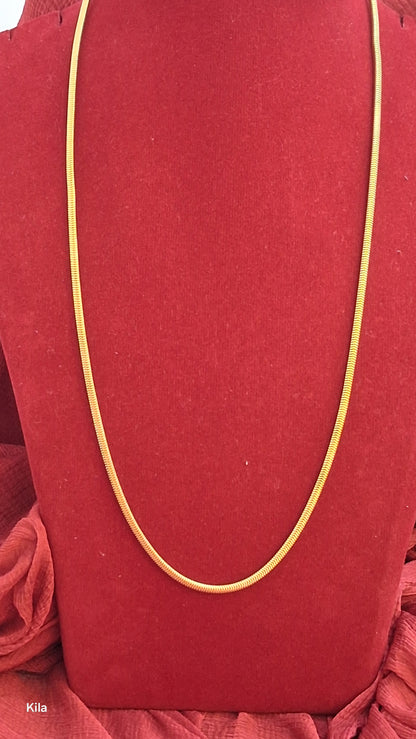 92.5 Silver Gold Plated Thaali Chain 21 Inches | Stylish Smooth Finish | Elegant Jewellery