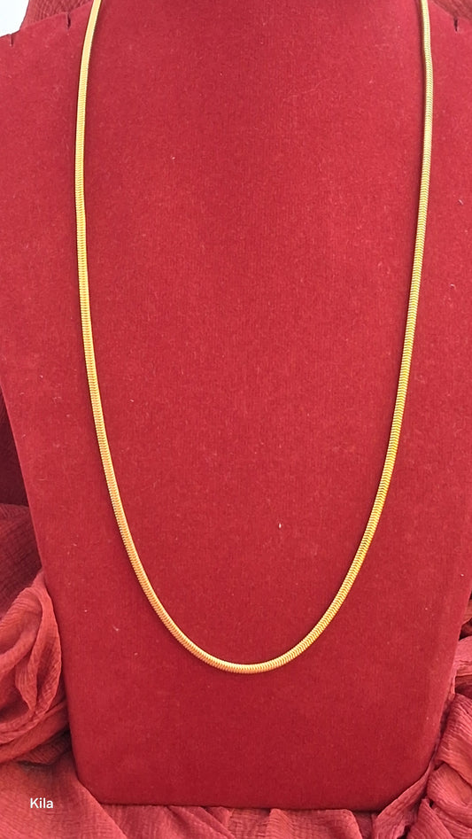 92.5 Silver Gold Plated Thaali Chain 21 Inches | Stylish Smooth Finish | Elegant Jewellery