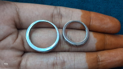 92.5 Silver Couple Rings (Men Size 19 | Women Size 8) | Stylish Classic Matching Design | Jewellery