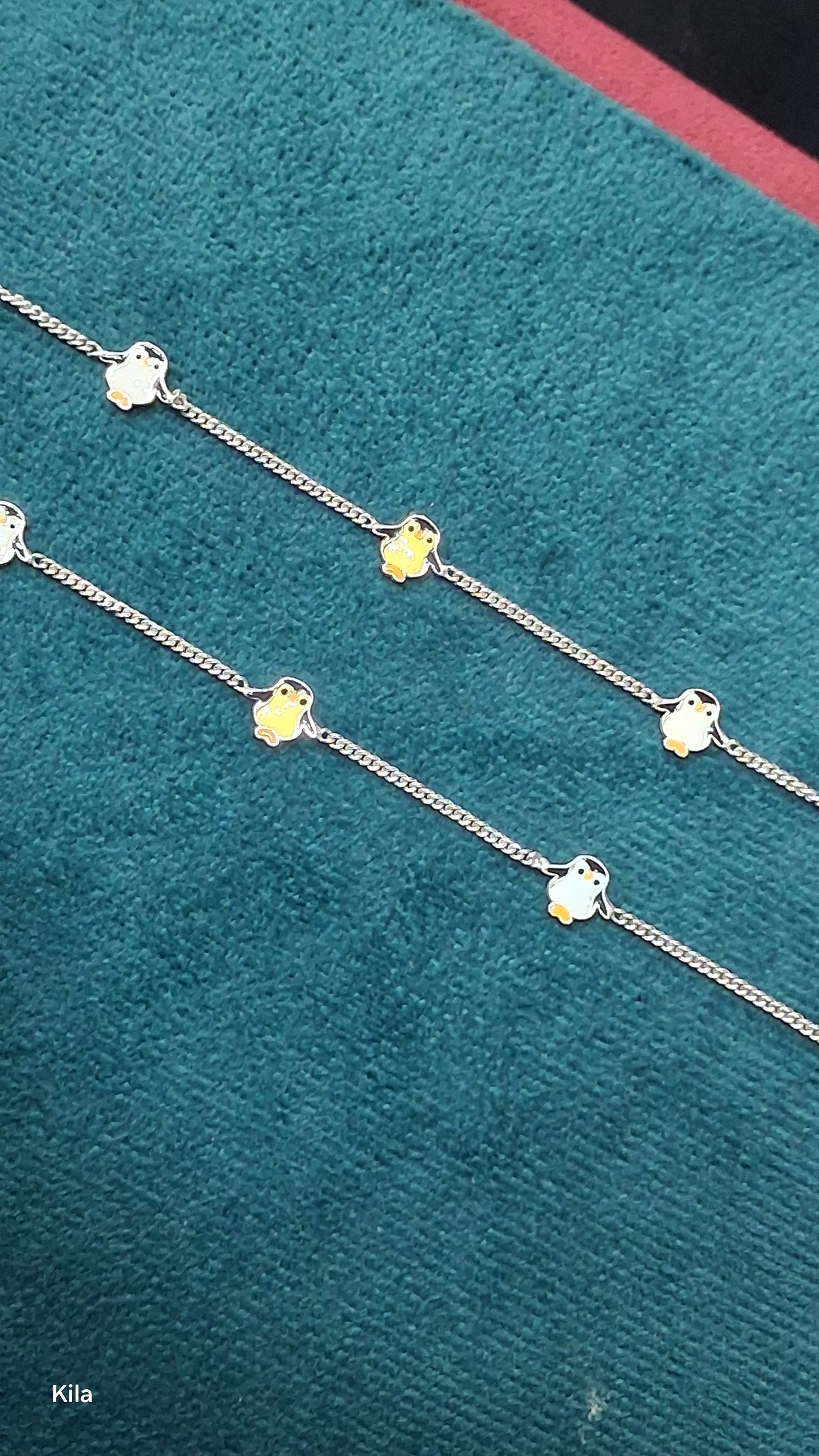 92.5 Silver Kids Penguin Anklets | Stylish Cute Design | Elegant Jewellery