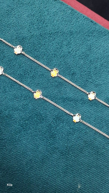 92.5 Silver Kids Penguin Anklets | Stylish Cute Design | Elegant Jewellery