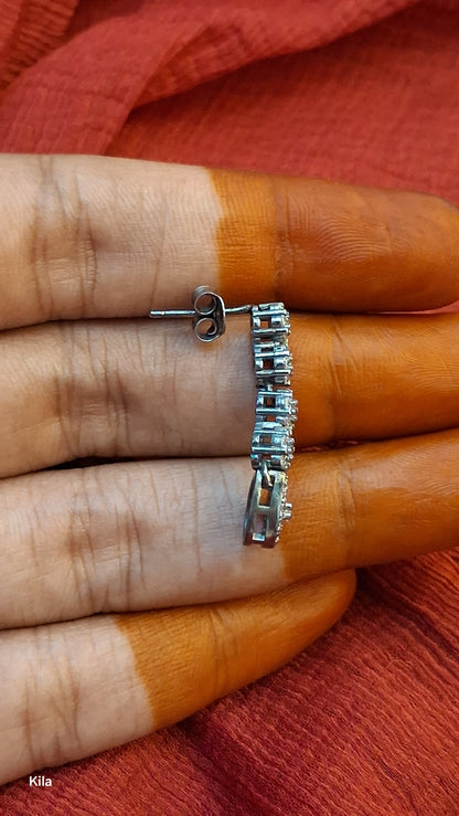 92.5 Silver Earrings | Stylish Refined Design | Elegant Jewellery