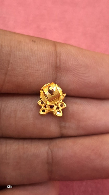 92.5 Silver Gold Plated Stud Earrings | Stylish Sleek Design | Jewellery