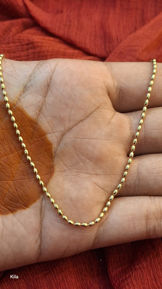 Silver stylish simple 18 inches chain gold plated