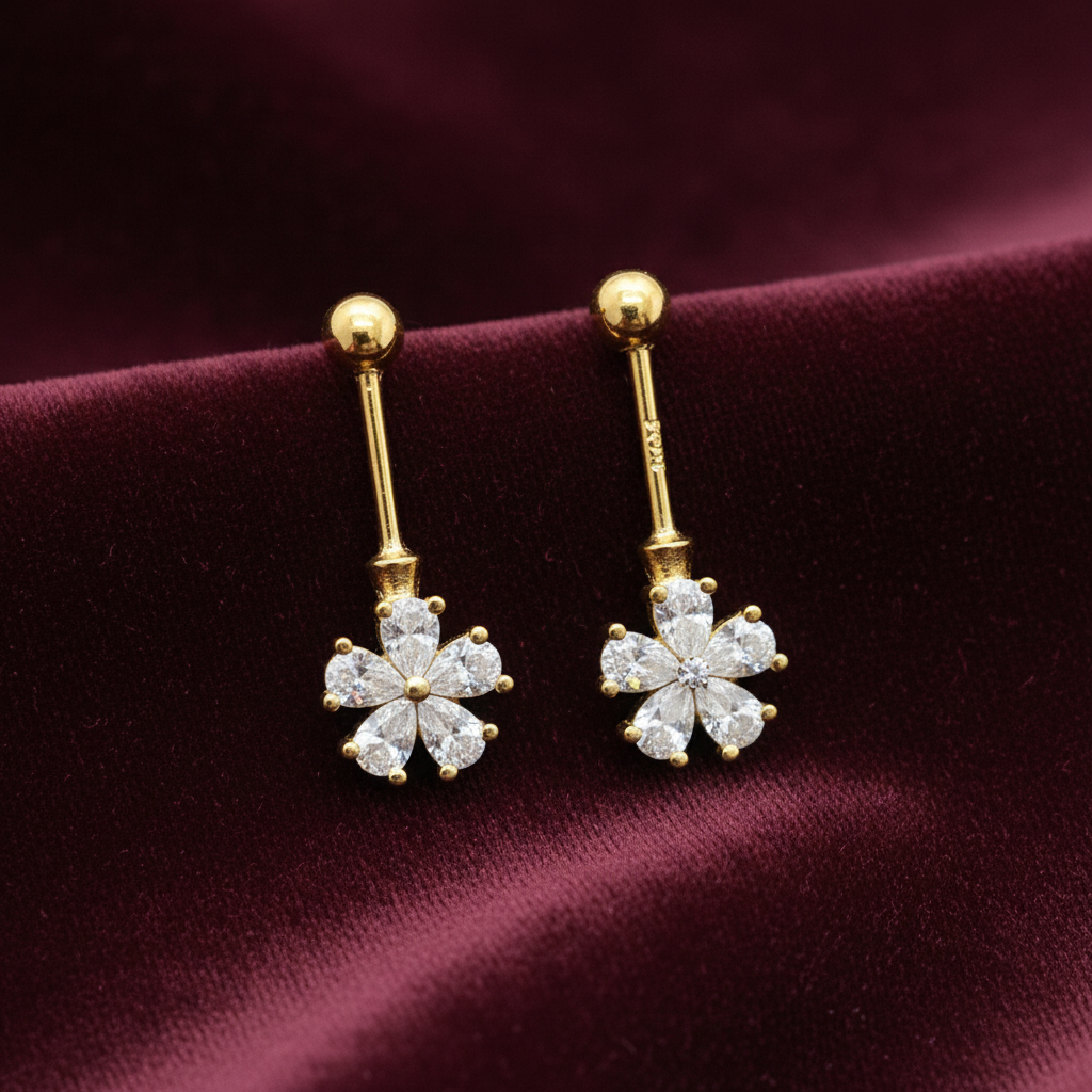 92.5 Silver Flower Bugadi | Stylish Premium Floral Design | Elegant Jewellery