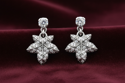 92.5 Silver Leaf Earrings | Stylish Nature Design | Elegant Jewellery
