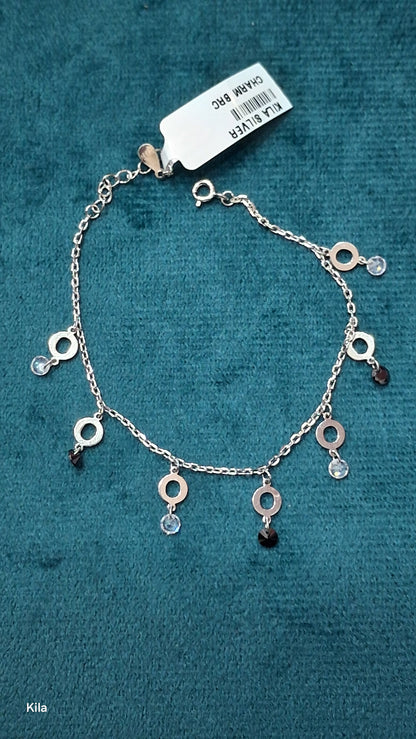 92.5 Silver Charm Bracelet | Stylish Modern Design | Elegant Jewellery