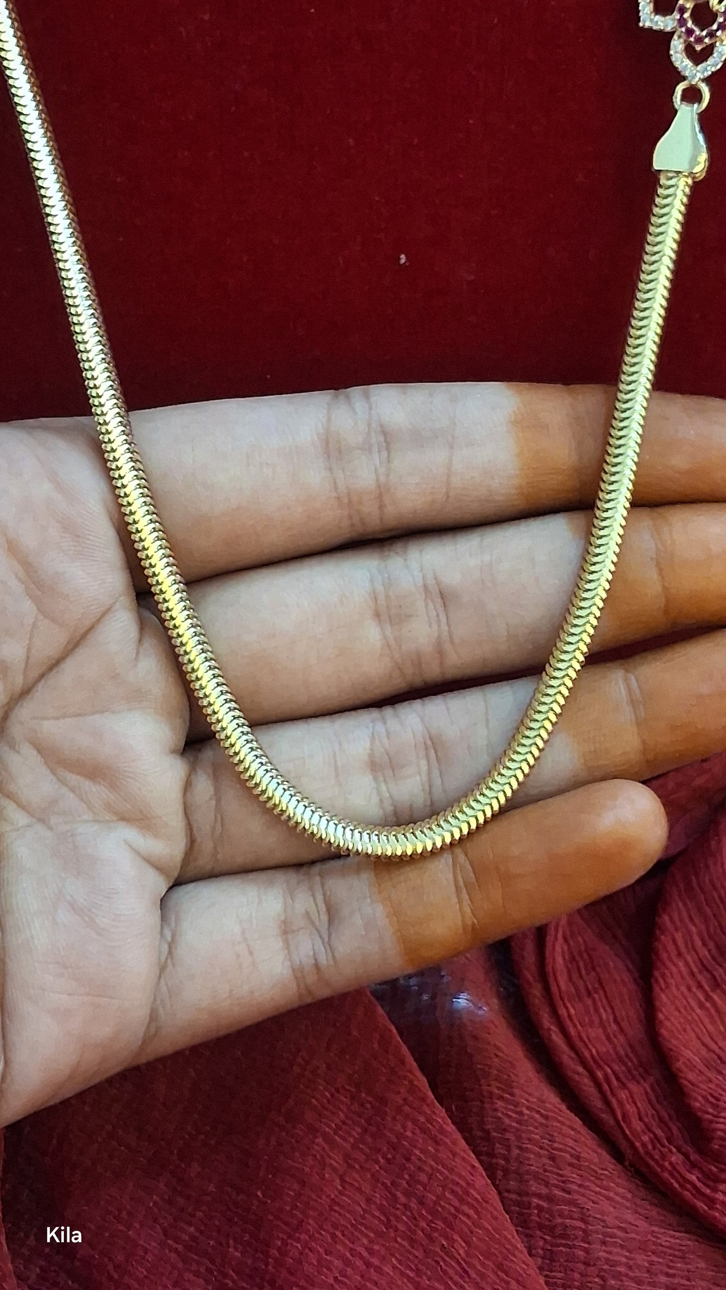 92.5 Silver Gold Plated Thaali Chain 22 Inches | Stylish Premium Design | Elegant Jewellery