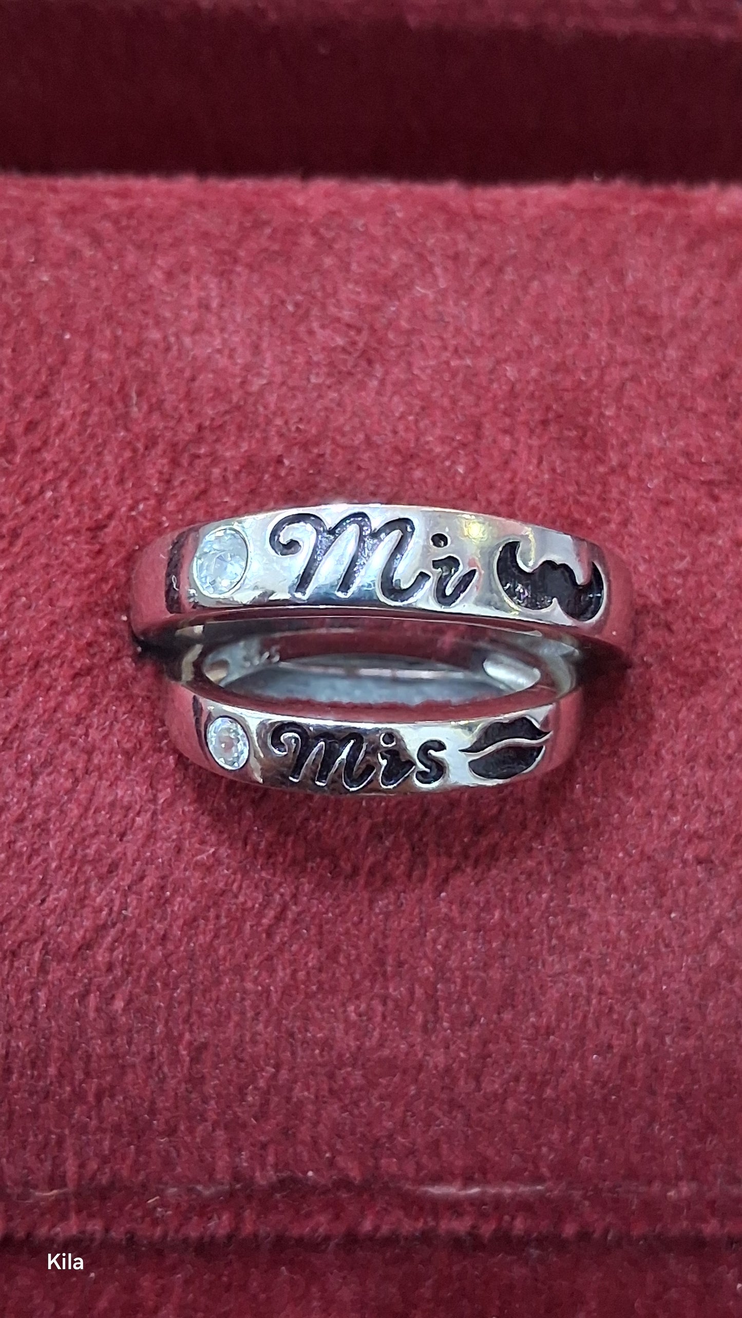 92.5 Silver Couple Rings (Men Size 22 | Women Size 11) | Stylish Elegant Matching Design | Jewellery