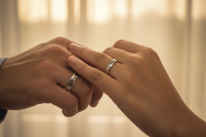 92.5 Silver Couple Rings (Men Size 22 | Women Size 11) | Stylish Elegant Matching Design | Jewellery