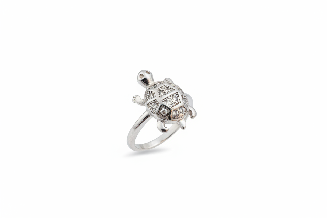 92.5 Silver Lucky Tortoise Ring | Wealth & Stability Symbol | Stylish Jewellery