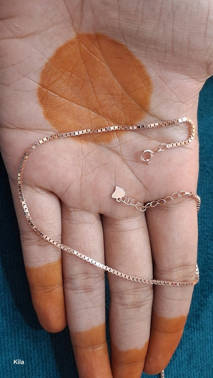 92.5 Silver Rose Gold Plated Anklets | Stylish Elegant Design | Jewellery