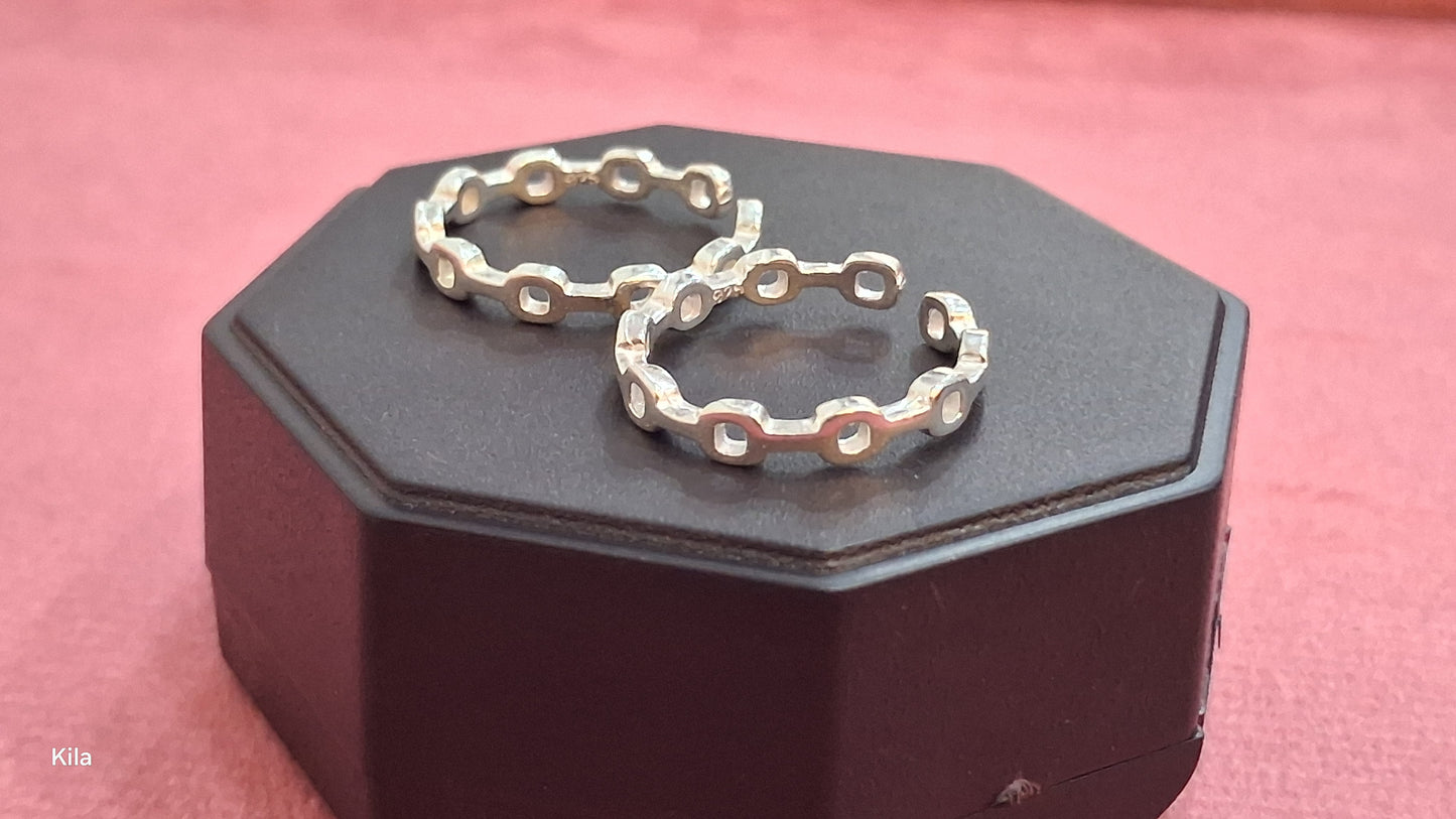 92.5 Silver Simple Stylish Toe Rings | Everyday Elegant Design | Jewellery