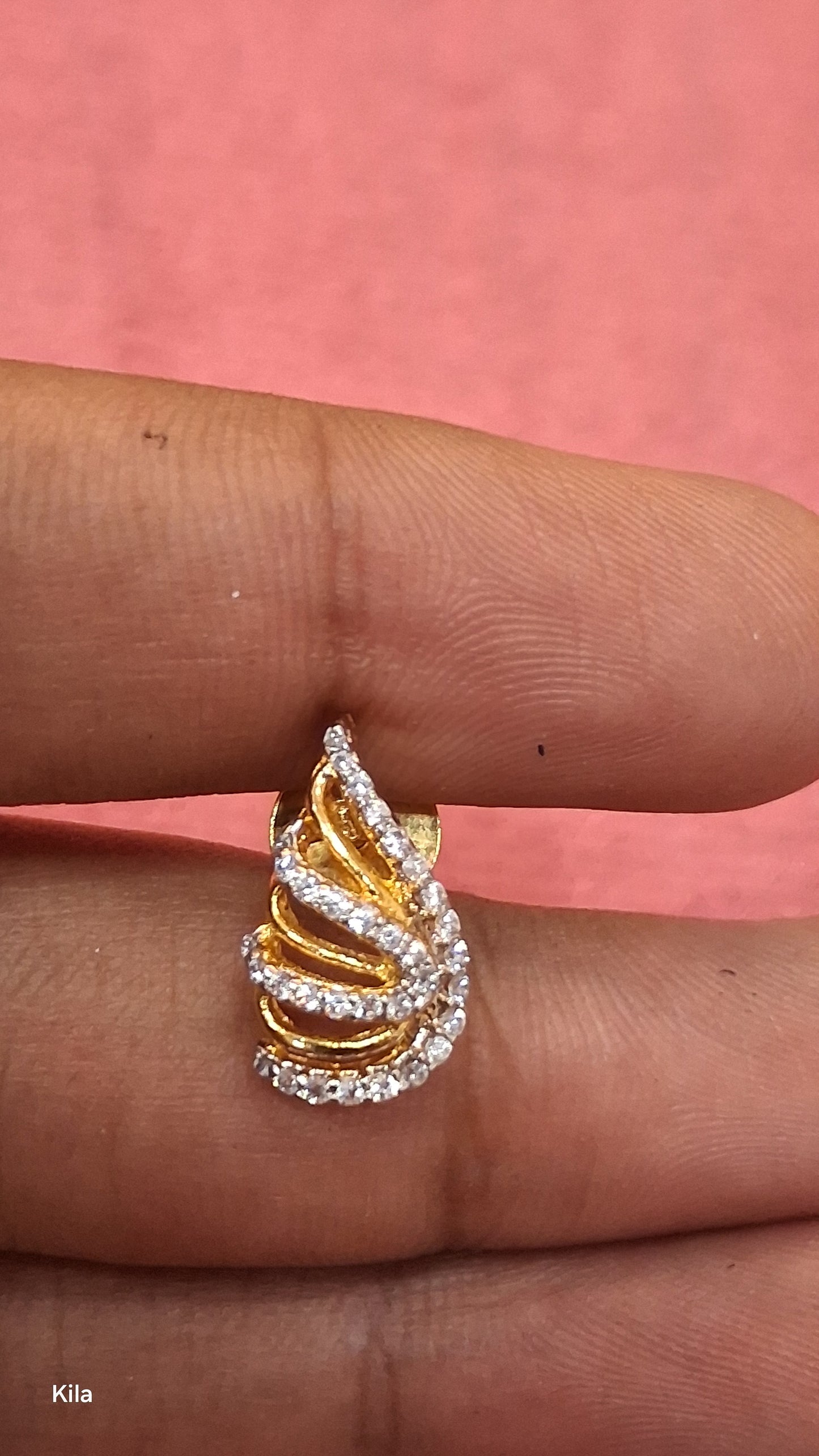 92.5 Silver Gold Plated Earrings | Stylish Modern Design | Elegant Jewellery