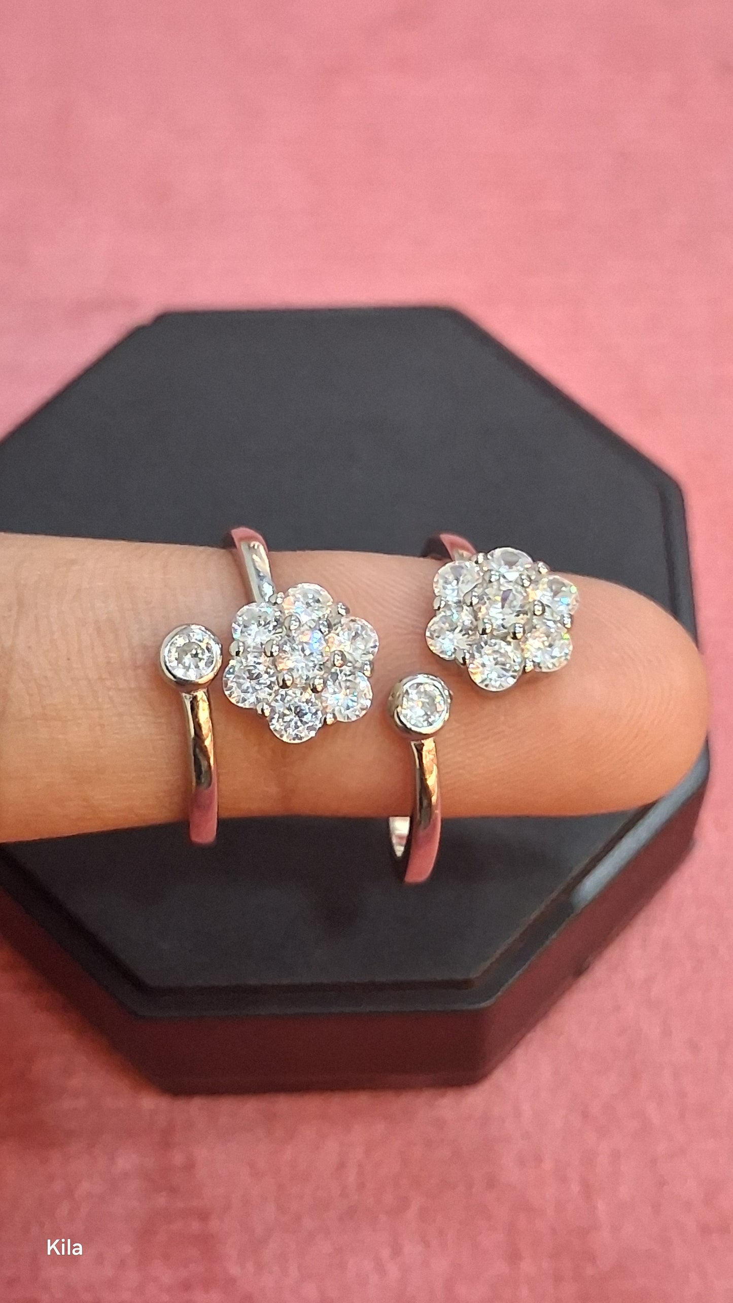 92.5 Silver Flower Toe Rings | Stylish Floral Design | Elegant Jewellery