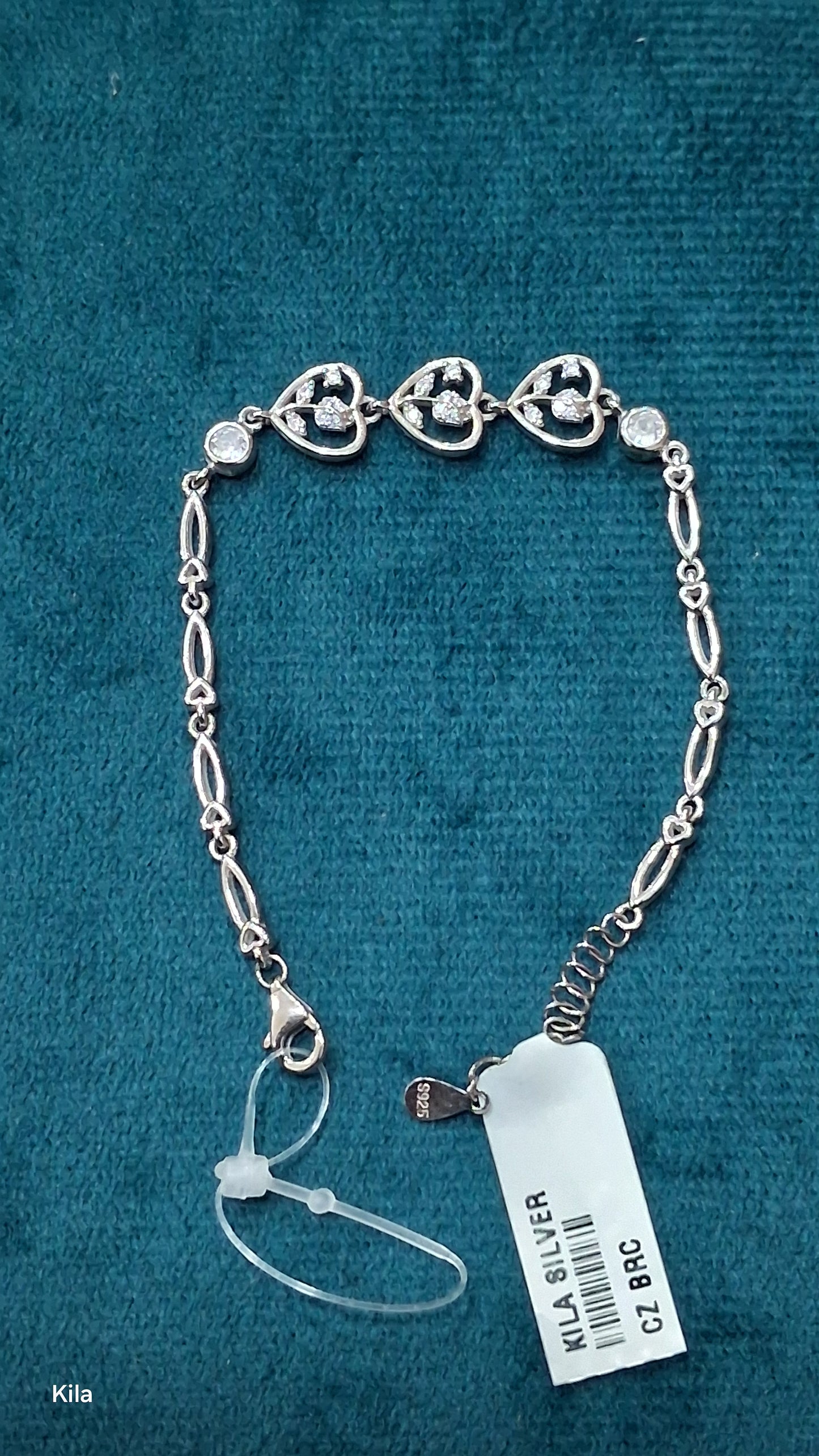 92.5 Silver Heart Bracelet | Stylish Elegant Love Design | Jewellery