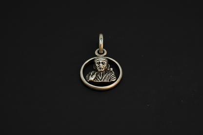 92.5 Silver Sai Baba Oxidised Pendant | Vintage Spiritual Design | Stylish Jewellery