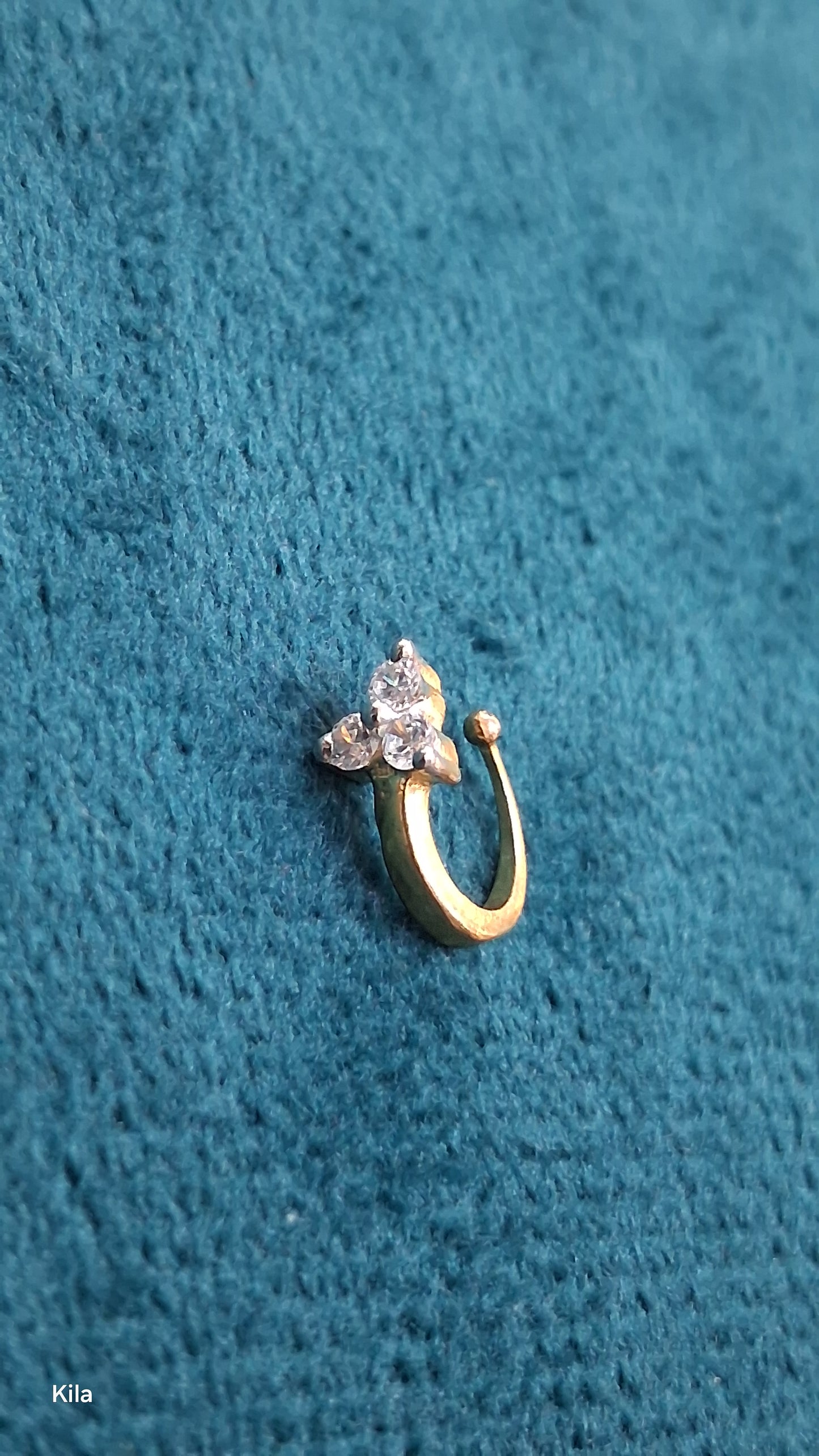 92.5 Silver Gold Plated Nose Pin | Stylish Minimal Design | Elegant Jewellery