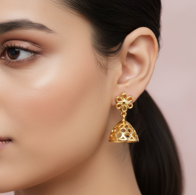 92.5 Silver Mini Plain Jhumki | Minimal Traditional Design | Jewellery