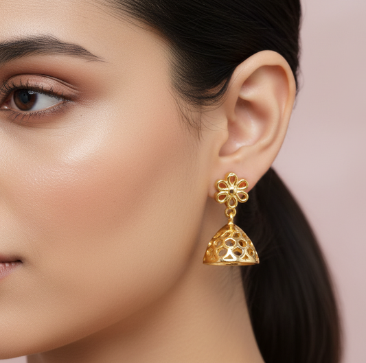 92.5 Silver Mini Plain Jhumki | Minimal Traditional Design | Jewellery
