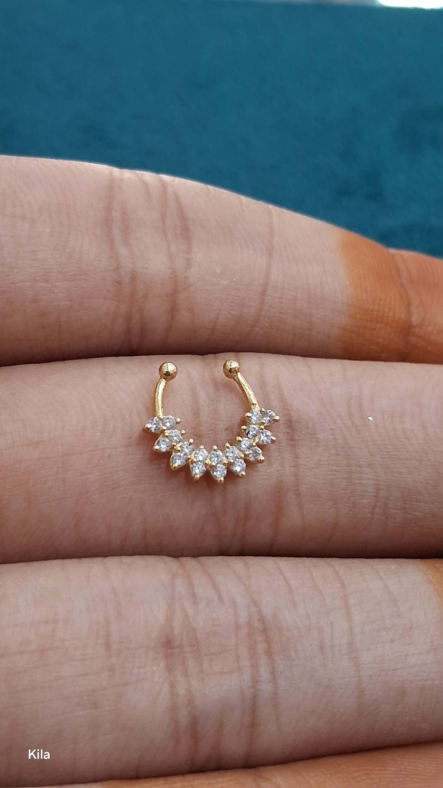 92.5 Silver Gold Plated Septum | Stylish Elegant Design | Fashion Jewellery
