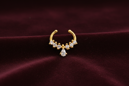 92.5 Silver Gold Plated Septum | Stylish Minimal Finish | Elegant Jewellery